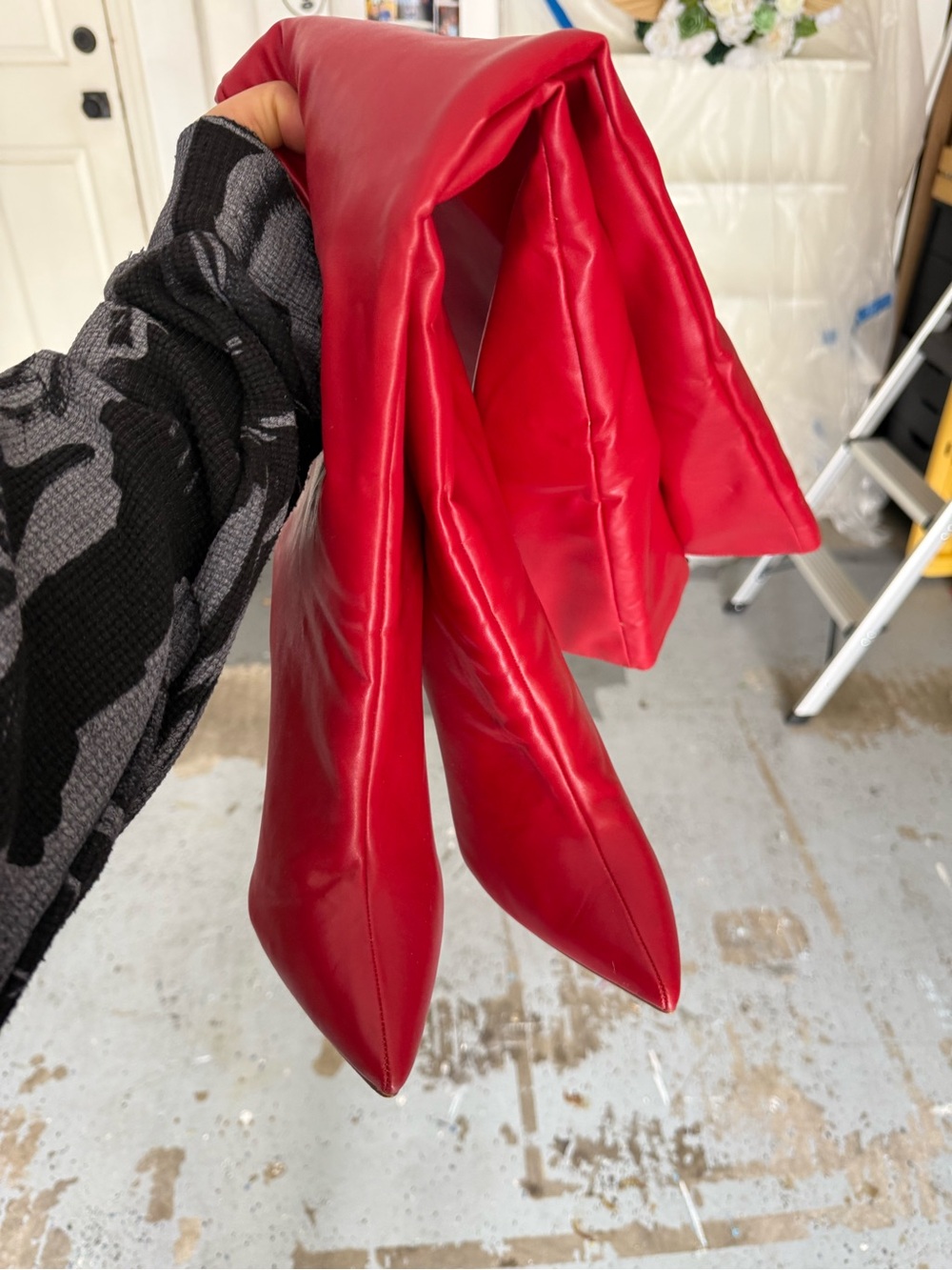 Fashion Nova Red Over-the-Knee Pointed Toe Boots worn once - Picture 3 of 4